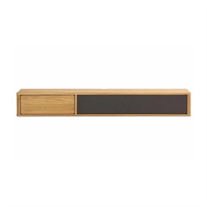 Ella HIFI TV-bord - Massiv eg - Mørk stof klap - Mål: 180 x 24 x 32 cm. - Flere varianter